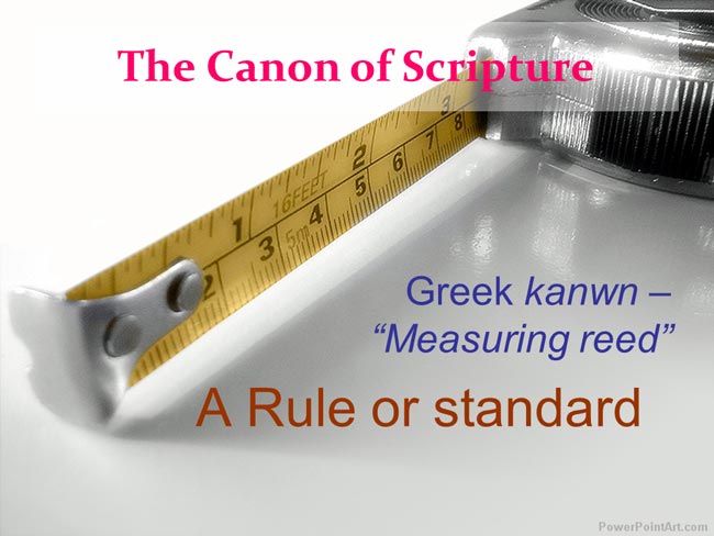 A sample slide about the Bible canon