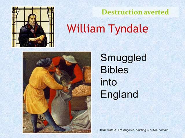 PowerPoint slide about William Tyndale.