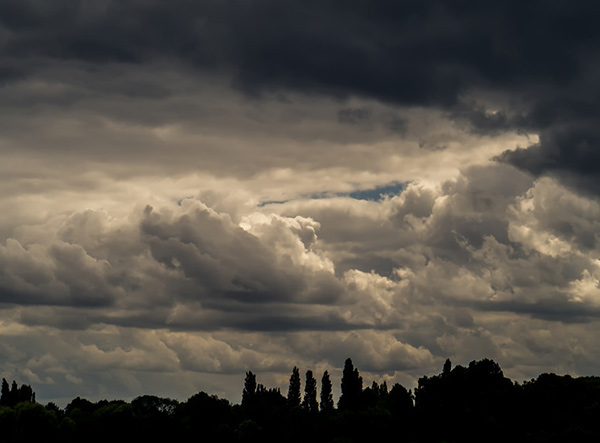 Storm clouds at night