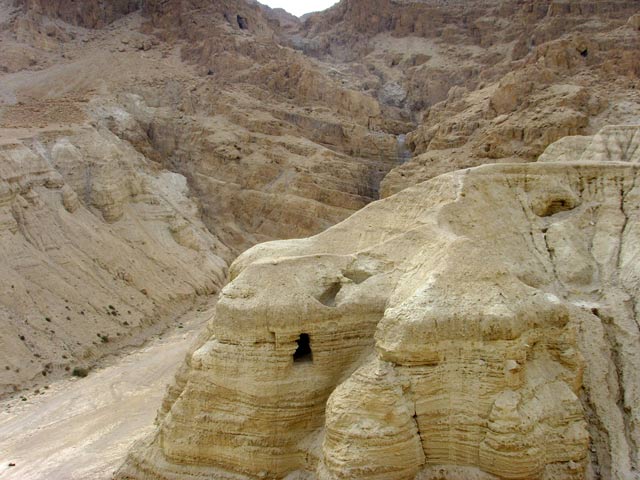 A cave at Qumran where the Dead Sea scrolls were found