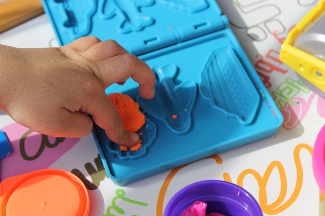 Preschool play dough activity.