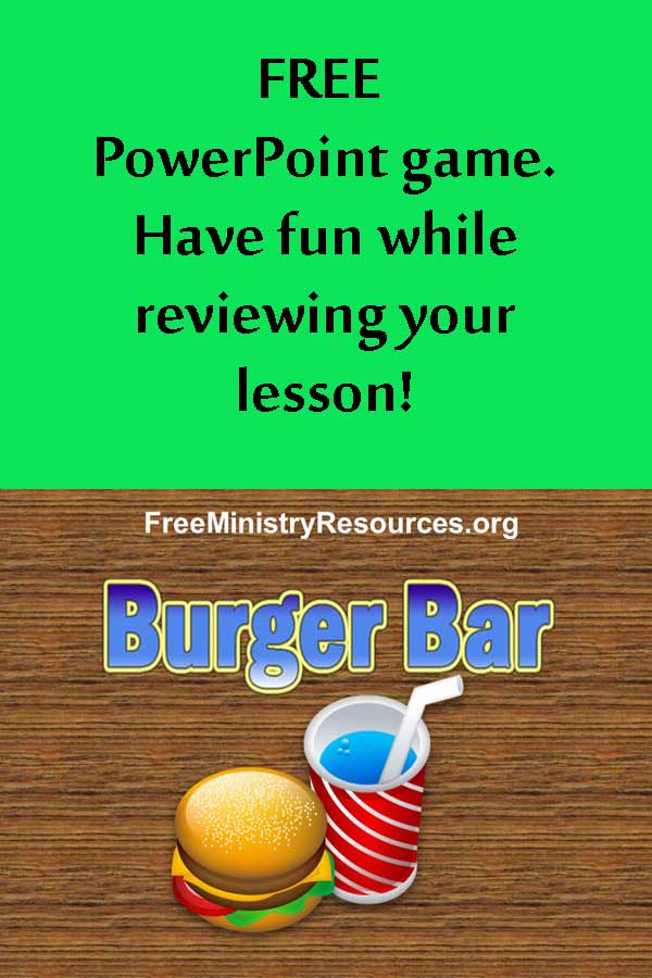 Make your lesson review as much fun for your kids as going for a burger! Have your own questions prepared, and then open up this PowerPoint game.