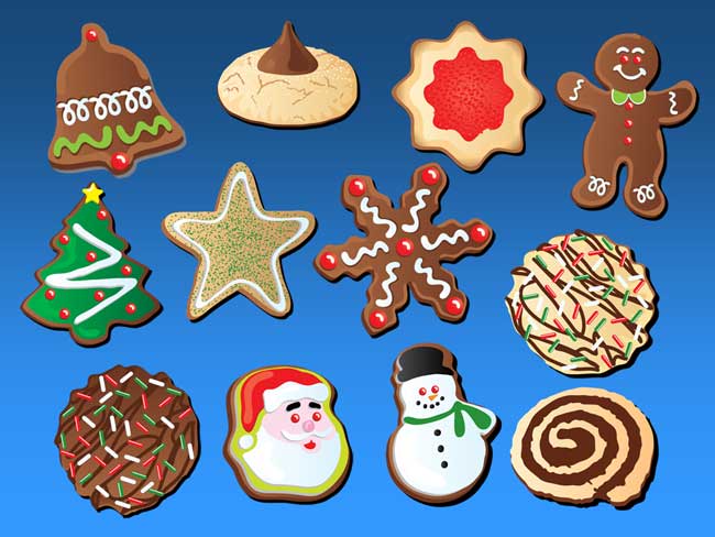 The opening screen of the Christmas Cookie game