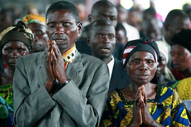 National Christians praying in Congo