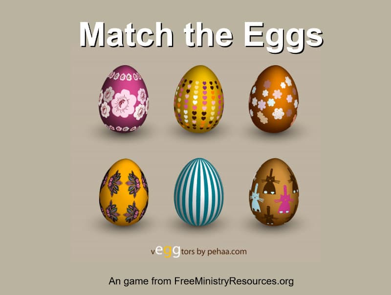 Images of decorated Easter eggs used in a matching game